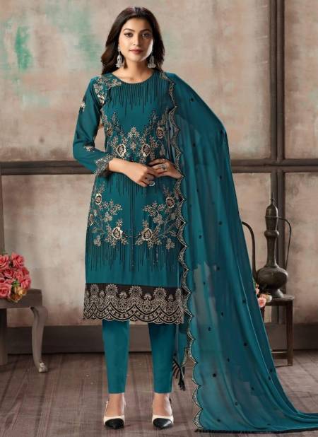 Sea Green Colour TWISHA VAANI VOL-2 Designer Festive Wear Faux Georgette Heavy Salwar Suit Collection 21